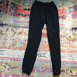 Black silky trousers